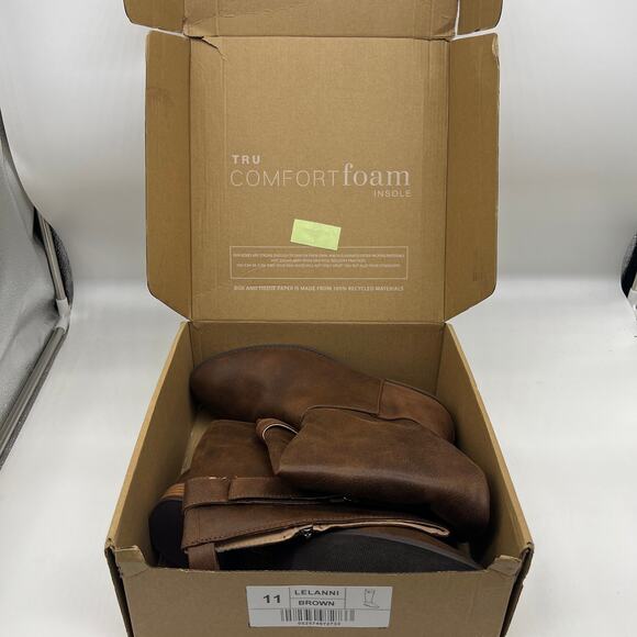 Journee Collection Womens Western Heel Booties Brown Lelanni Boots Size 11 - Picture 12 of 12